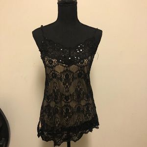 Lace Thin Strap Shirt
